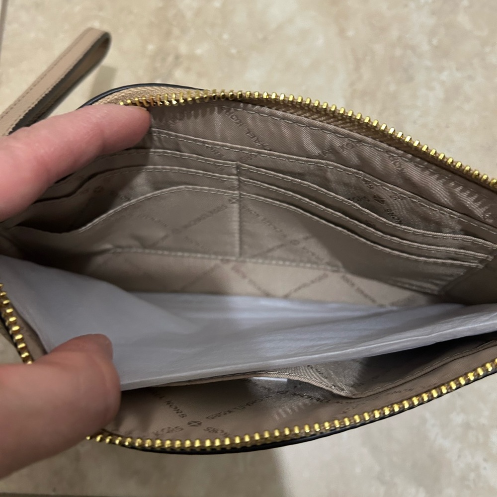 Michael Kors Beige Wristlet with Gold Accents - Picture 9 of 11